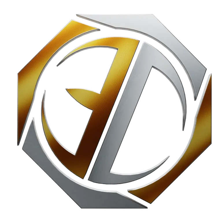 Esports County gold and silver octagon EC monogram
