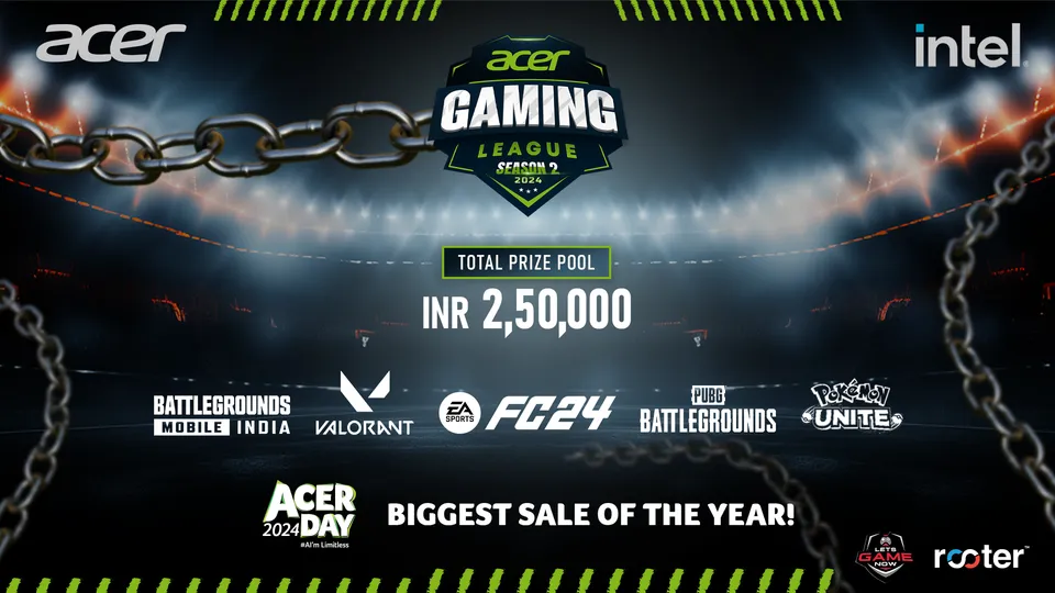 Acer Gaming League 2024 key visual with the league logo and its game titles