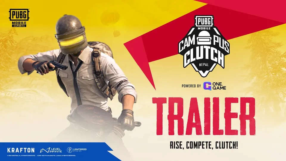 Campus Clutch Nepal 2024 trailer key visual with an in-game character