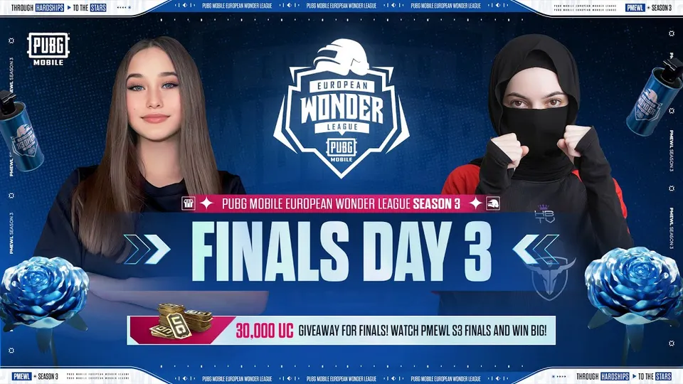 PUBG MOBILE European Wonder League Season 3 finals day 3 key visual with two players