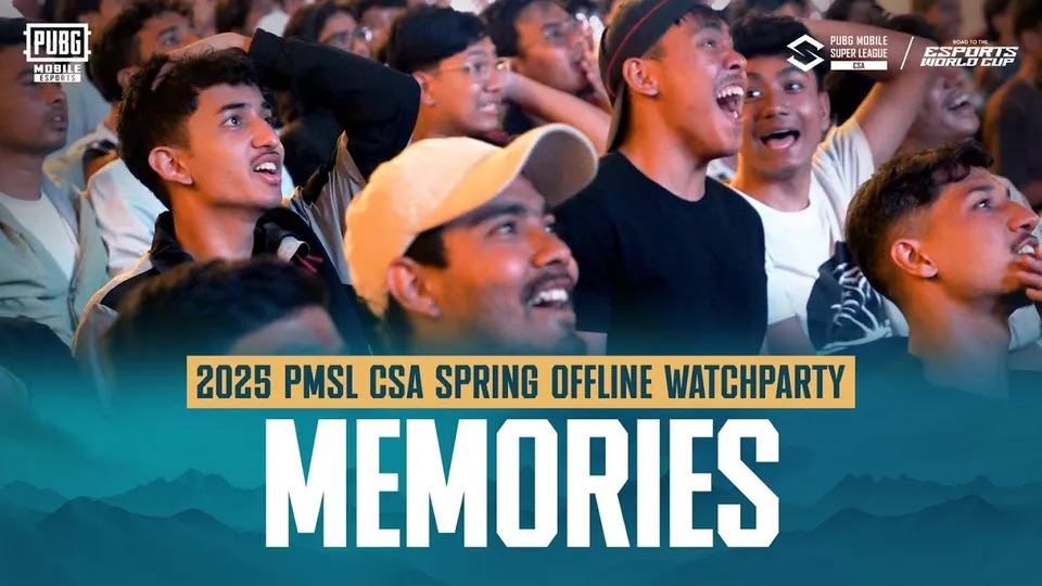 Fans cheering at the PMSL CSA Spring 2025 watch party in Bhaktapur